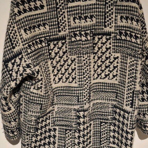 Zara coat used with houndstooth patchwork design, size L