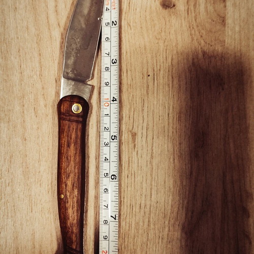 Gabrovska Nozhka Knife new, handmade with walnut and plum handles