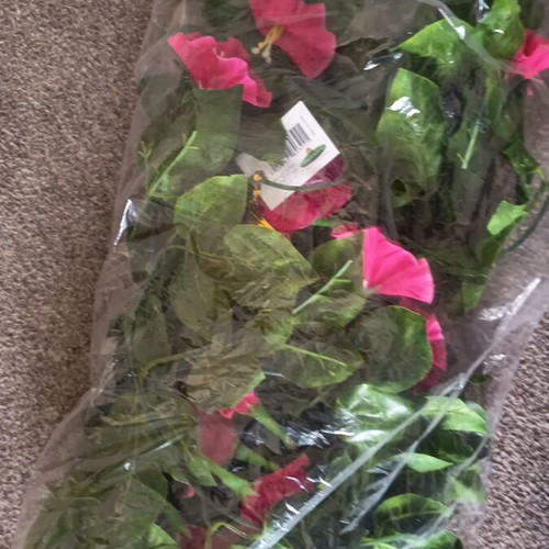 Marhome artificial ivy garlands with white-pink flowers, pack of 5