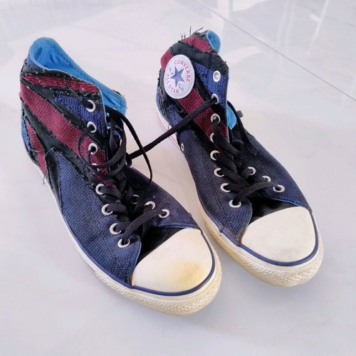 All Star Converse "The Who Edition" used, size 44, blue and red