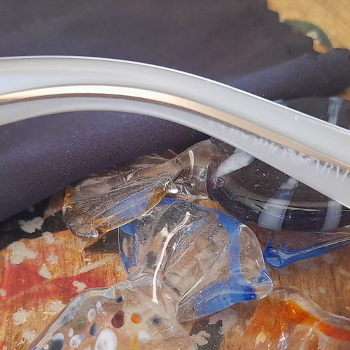 Emporio Armani mirror sunglasses used with iridescent color and white frame