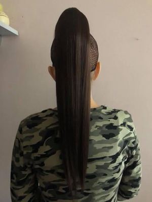 Extension ponytail new, 60 cm, dark chestnut