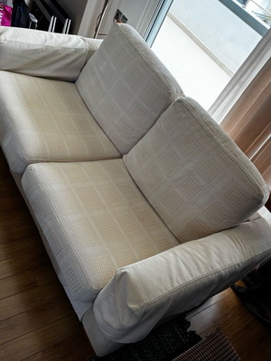 Διθέσιος καναπές μεταχειρισμένος 1,80 μ. εκρού με αποσπώμενα καλύμματα