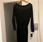 JUST CAVALLI  μαυρο γυαλιστερό βραδυνο φόρεμα ελαστικό   μέγεθος : 36-42