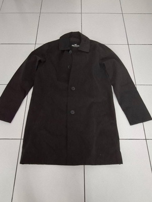 Hollister black trench coat like new