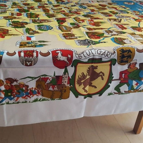 Vintage Feldberg tablecloth like new with Germany map