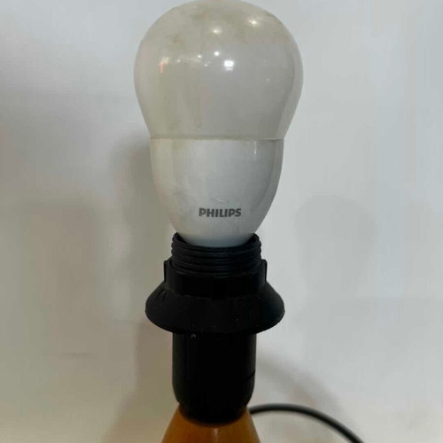Table lamp with wooden base used, 230V 60W 26x6