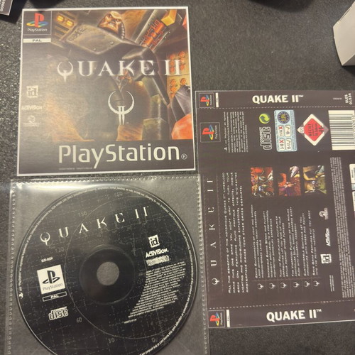 Quake 2 PlayStation PS1 game used with repro printed covers