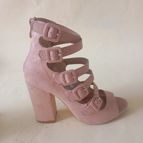 Nude high-heeled sandals with straps like new, size 36, beige and pink