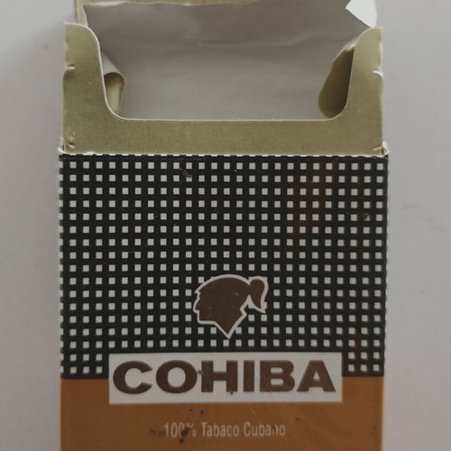 Empty hard cigarette pack COHIBA used, 100% Tabaco Cubano