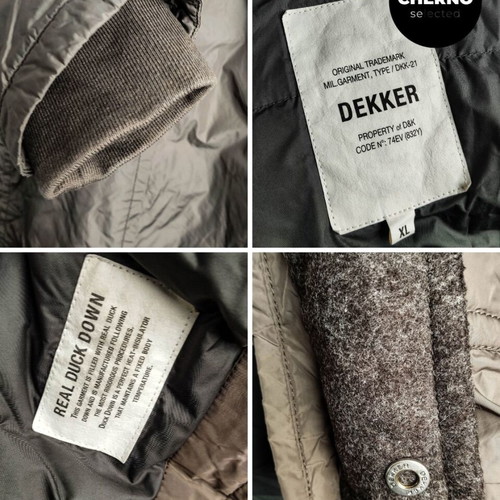 Dekker hooded goose down jacket XL like new, brown-gray