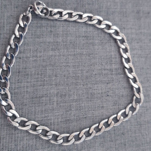 Chain bracelet unisex stainless steel silver color new
