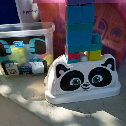 Mega Playful Panda building blocks in box 25 pcs used