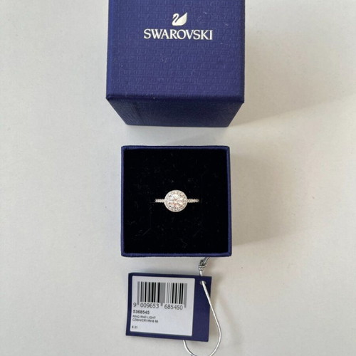 Swarovski ring size 55, round cut, silver tone finish