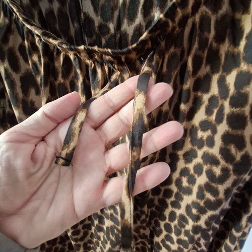 Leopard pants with elastic waist L/XL like new