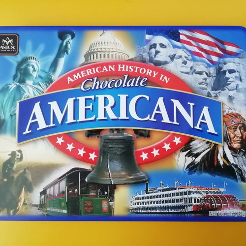 Americana metal chocolate box like new
