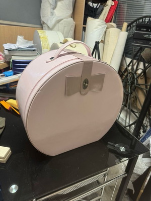 Hat box shiny new with velvet lining