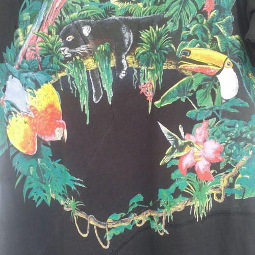 Balenciaga blouse refurbished with jungle print, size M