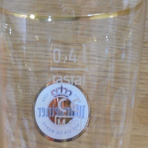 Warsteiner beer set of two promotional 400ml pilsner glasses like new