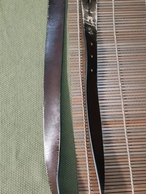Leather brown belt used, 1.20 m without buckle