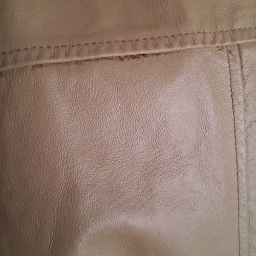 Leather jacket beige caramel XXL used, Leder brand