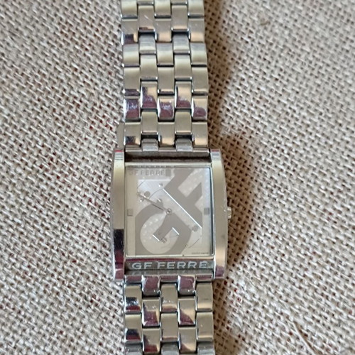 GF Ferre Quartz men's watch used, silver