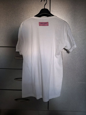 Denny Rose short-sleeve blouse like new, white with gold