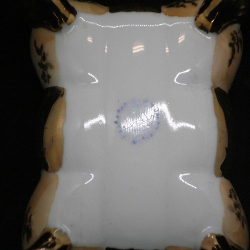 Antique porcelain footed fondue dish from Japan used