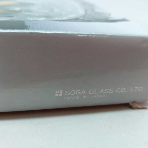 Vintage rectangular crystal nut tray Soga Glass Japan used