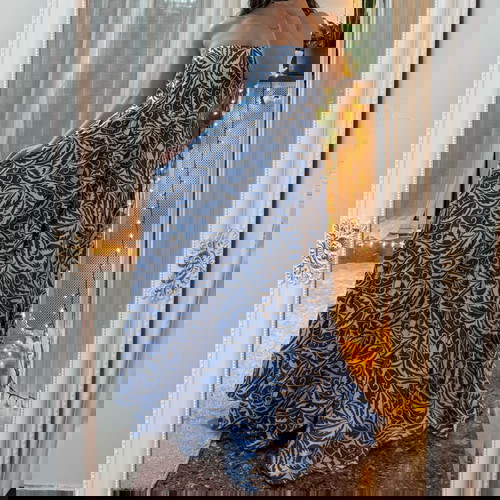 BSB maxi dress like new, size S, blue multicolor