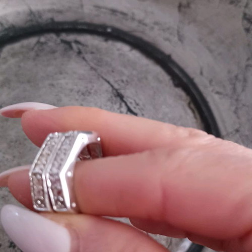 Silver ring 925 with zircon new, size 51-52
