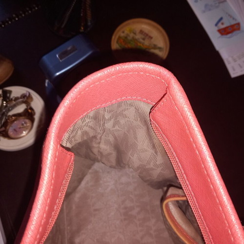 Michael Kors tote bag used, salmon pink shoulder bag