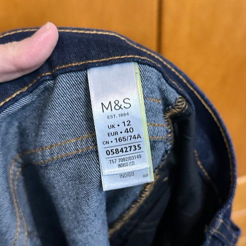 Marks & Spencer high-waisted crop jeans like new, size 40, dark blue
