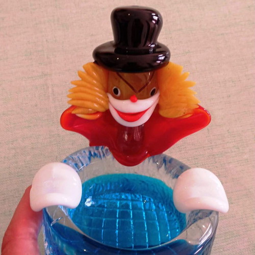 Murano Glass τασάκι κλόουν vide-poche, vintage 1970s