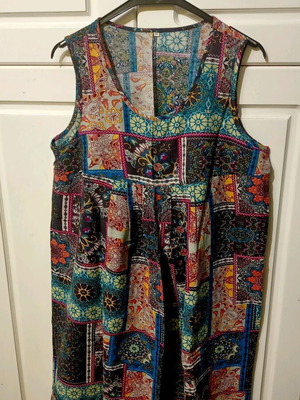 Patchwork women's dress new, size XL