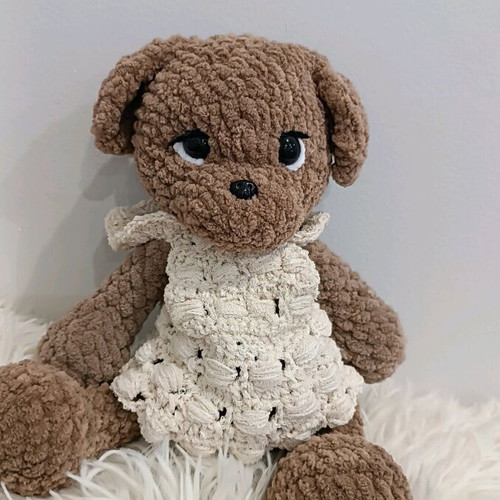 Crocheted Puppy with Silicone Filling New