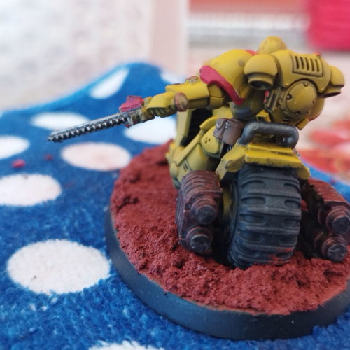 Space Marine Imperial Fists Outriders squad, 3 figures
