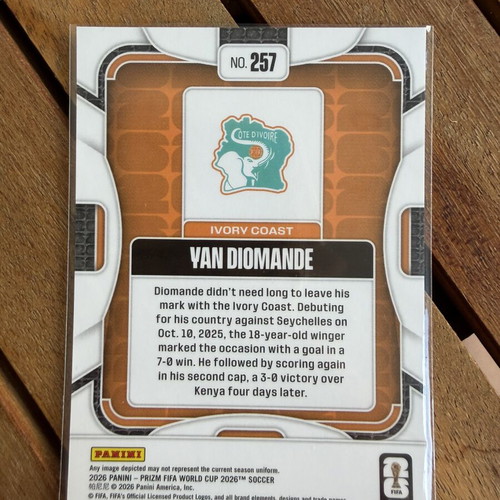 Yan Diomande RC Base Card 2026 Panini Prizm World Cup like new