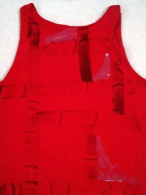 Red mini dress like new with black details