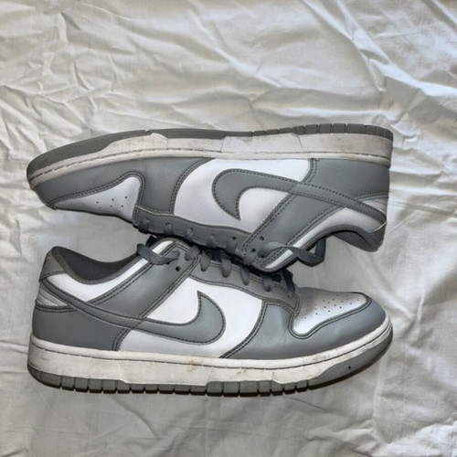 Nike Dunk Low sneakers used, size 44.5, white and grey