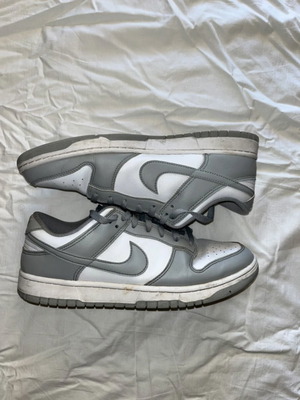 Nike Dunk Low sneakers used, size 44.5, white and grey