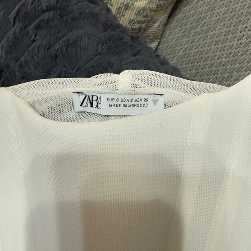 White strapless top Zara used, size S