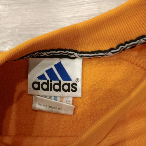 Adidas Y2K Three Stripe Crewneck sweatshirt used, orange/gray