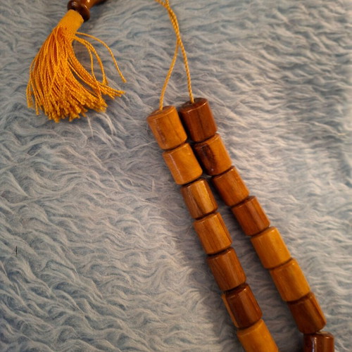 Large wooden vintage worry beads like new with tassel