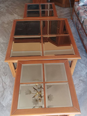 Τραπέζια σαλονιού σαν καινούργια, σετ 3 τεμαχίων