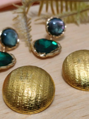Earrings new from stainless steel 304 and brass with gold plating