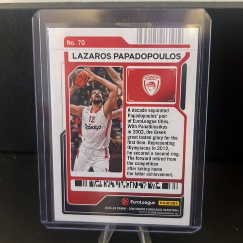 Lazaros Papadopoulos Euroleague Panini Contenders card /149 Olympiakos