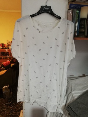 Yessica white T-shirt, size Large, modal and cotton