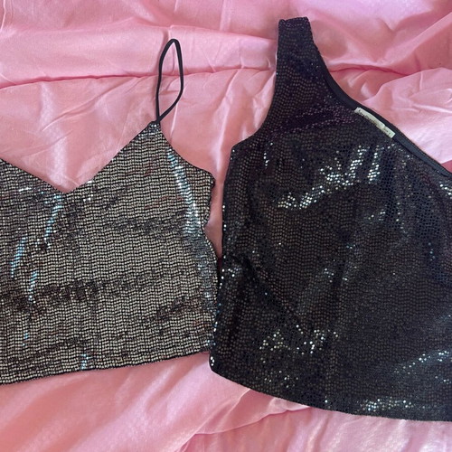 Tops with rhinestones new, pack s/m