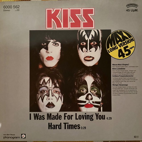 Kiss I Was Made For Loving You vinyl LP maxi 12” new
